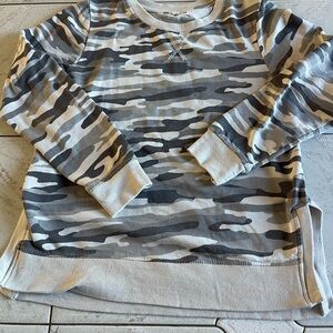 Wallflower Gray Camouflage Womens Sweatshirt